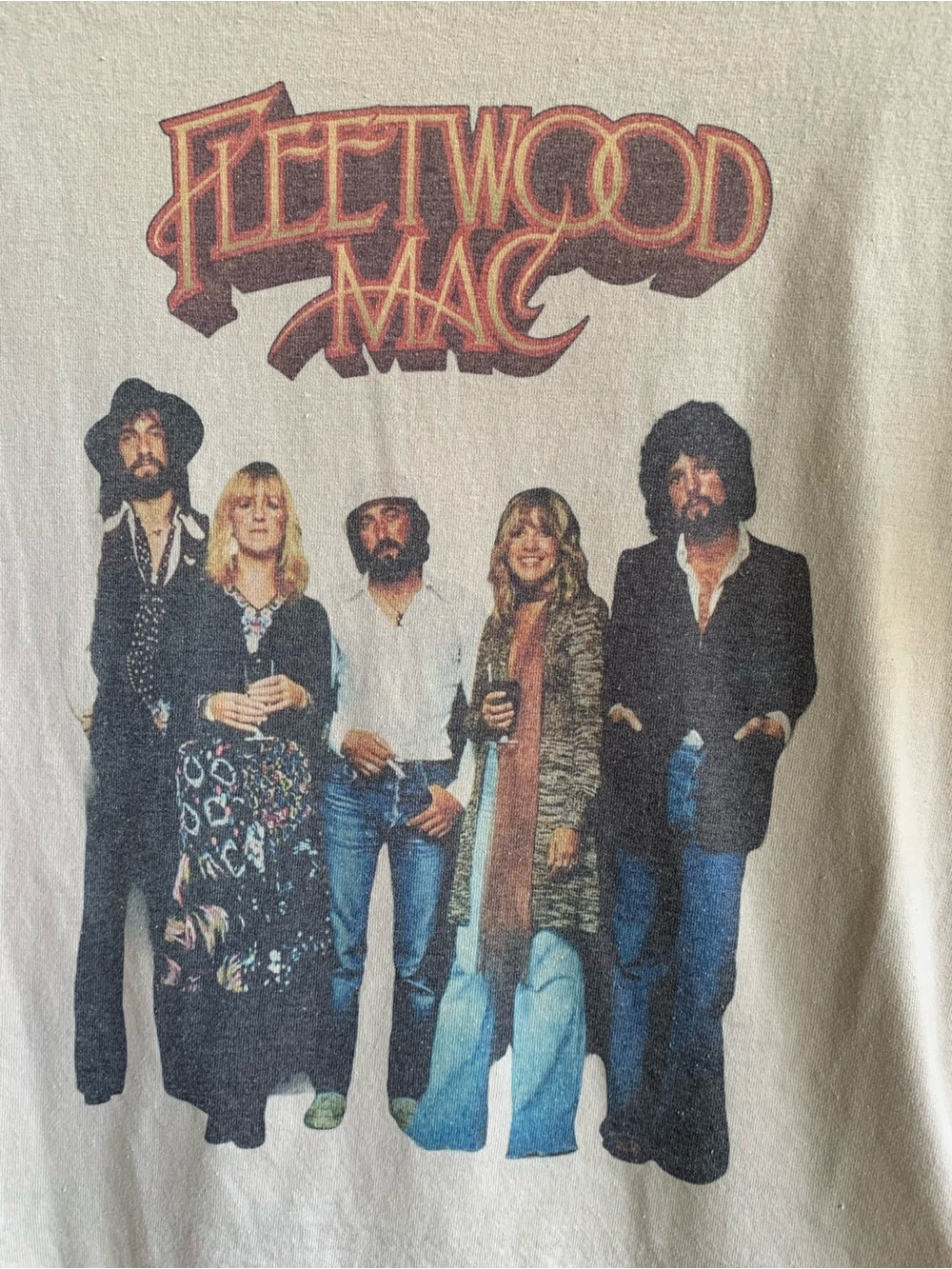 Fleetwood Mac Tan/Cream Tee Shirt, Large - Picture 7 of 10